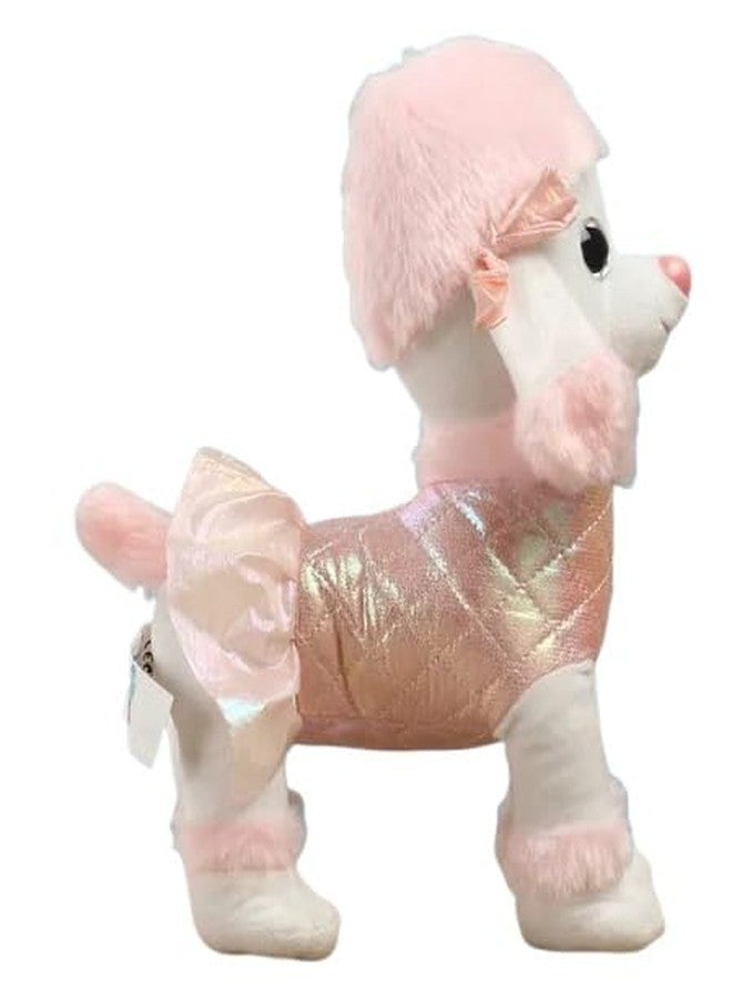 STRIDERS لعبة كلب بودل قطيفة ناعمة للأطفال من ستريدرز | جرو محشو لطيف | هدية رائعة للعناق والحب للبنات والأولاد | هدية مثالية للهدايا التذكارية | وردي | 10 بوصات - Image 3